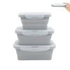Itisyou Foldable Silicone Lunch Boxes, Foldable Silicone Lunch Containers, Airtight Storage Containers, Square, 350/550/850ml, Pack of 3