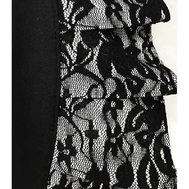 Black Lace Flirty Apron with Pocket, Fun Retro Sexy Cooking Pinup Aprons for Women Girls