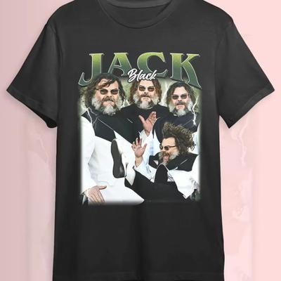 Jack Black T-shirts: Retro Graphic Tee by the Comedian Comedy Fan Merchandise All-season Streetwear Tops Oversized T Shirt