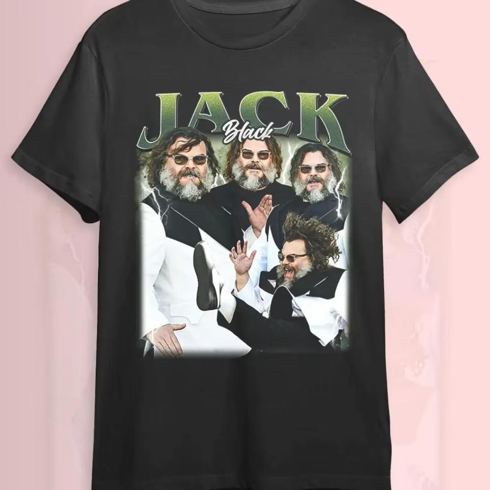 

Jack Black T-shirts: Retro graphic tee by the comedian comedy fan merchandise all-season streetwear tops oversized t shirt 3XL