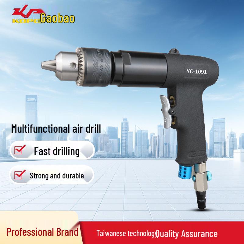 1/2 Inch Forward-Reverse Air Drill - 3/8 Inch Industrial-Grade Pneumatic Drill & Paint Mixer