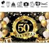 18th/50th/65th Happy Birthday Backdrop Background Banner For Man Woman Napkin Balloon Door Curtain 50 Years Anniversary