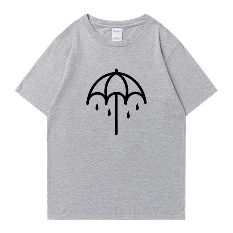 Umbrella Bring Me The Horizons Metal Washed Oversized T-shirt Street Hip Hop 100% Cotton Men Women Short Sleeve T-shirts Unisex