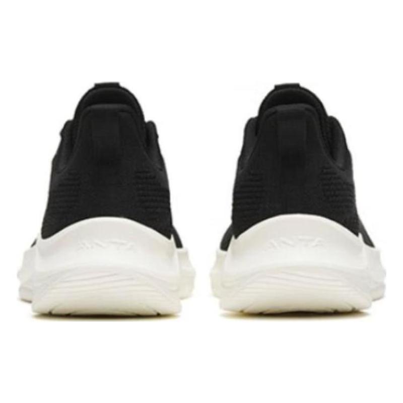 Anta Flyknit Slip Resistant, Abrasion Resistant, Lightweight Low top Sprint Running Shoes Women's Black White Sneakers 922315582-1