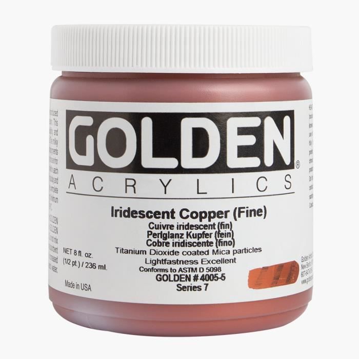 Golden : Heavy Body Acrylic Paint : 236ml : Copper Fine Iridescent