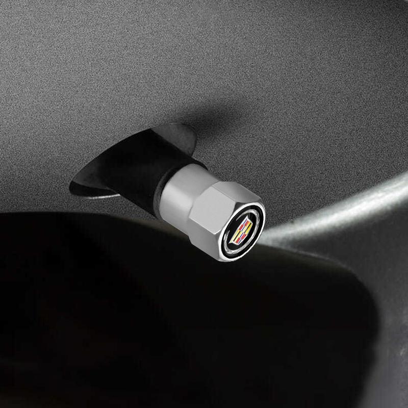 4Pcs Metal Car Wheel Tire Valve Core Cap Car Styling For Cadillac Escalade Tiburon Deville Seville XT5 XTS CTS BLS SLS DTS SRX Metal