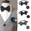 Fashion Bowtie and Boutonniere Set for Boys School Kids Event Neck Tie and Corsage for Parties and Performances