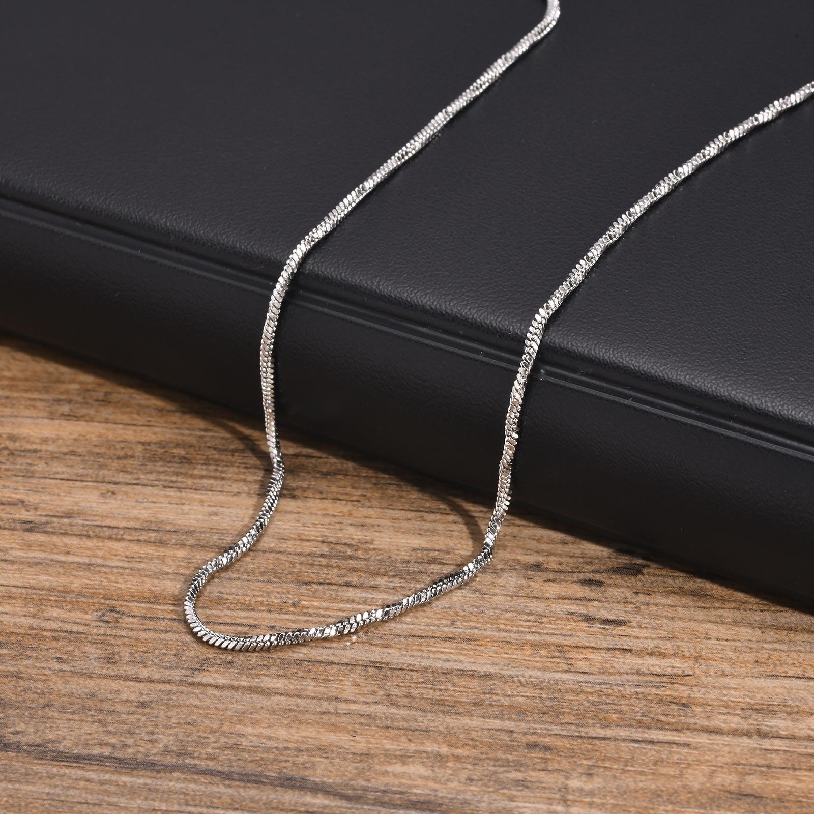 Vnox 2mm Unisex Square Snake Chain Necklace, Women Men Twisted Stainless Steel Snake Link Chain Collar, Simple Minimalist Choker 50cm