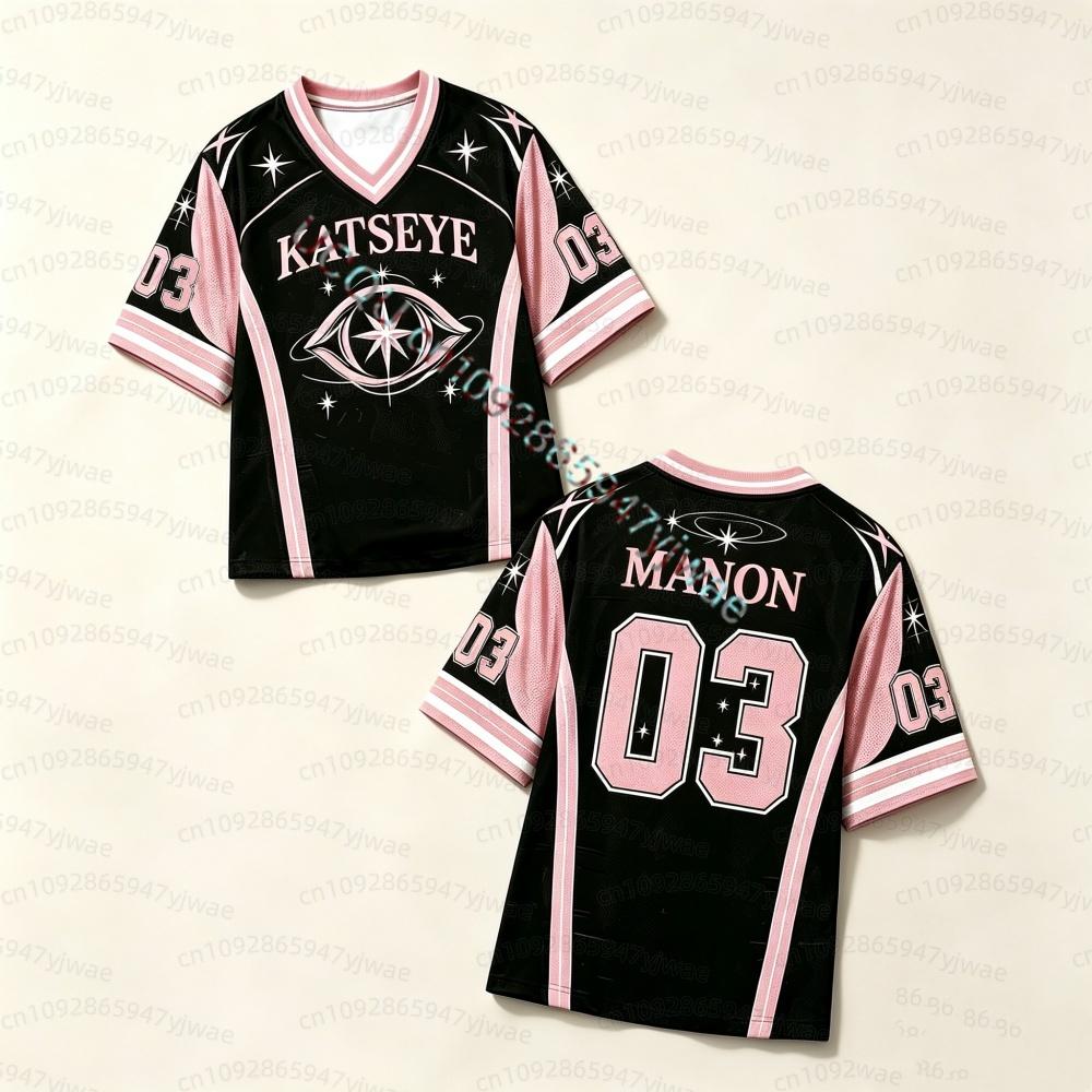 KATSEYE Konzert Unisex Trikot Locker Modisch Yoonchae Lara&Sophia Daniela Fans T-Shirt Sommer