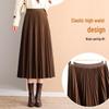 Bailuyu Autumn/Winter High-Waist Pleated Knit Midi Skirt