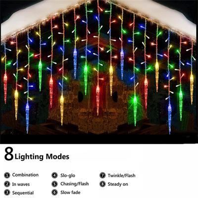 5-36M Tenda LED Luci a Stringa Ghiacciolo Ghirlanda di Natale Cascata Decorazione Giardino Esterno Luce Fatata Per Strada Grondaia Patio