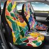Waterproof Car Seat Covers Full Set Abstract Digital Print Airbag Compatible Front Rear Seat Cushions Non-Slip Protectors for Daily Use