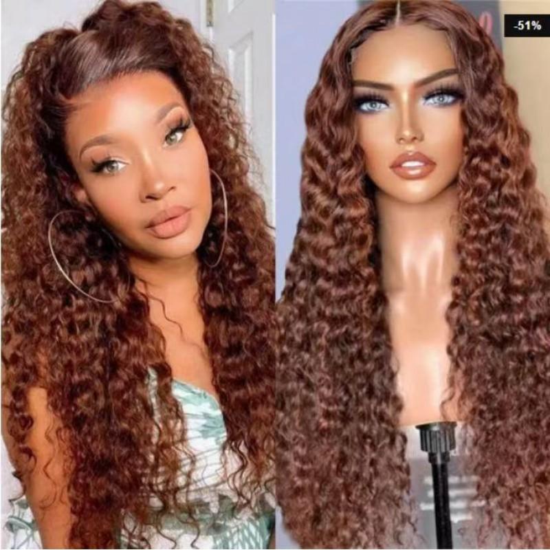 Black Long Curly Hair Wig Female Middle African Small Corn Perm Full Headgear