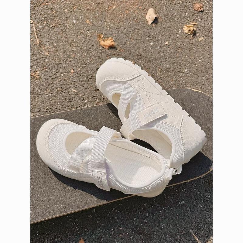Shallow mouth Velcro little white shoes women's new summer breathable mesh versatile soft sole casual shoes