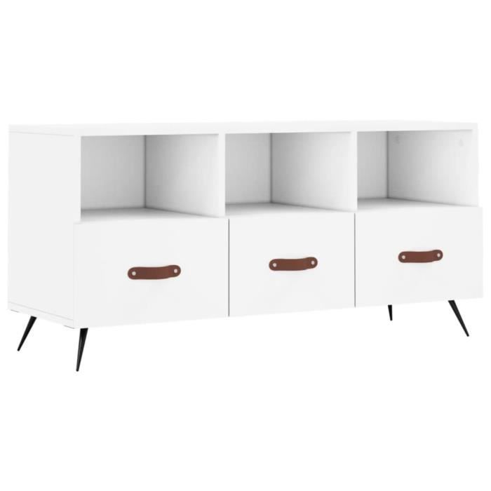 VidaXL Meuble TV blanc 102x36x50 cm bois d'ingénierie 829004
