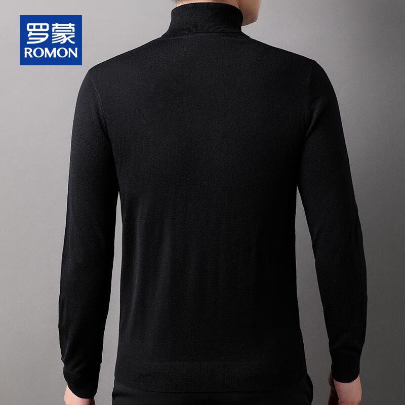 ROMON Men's Solid Color Turtleneck Knit Sweater