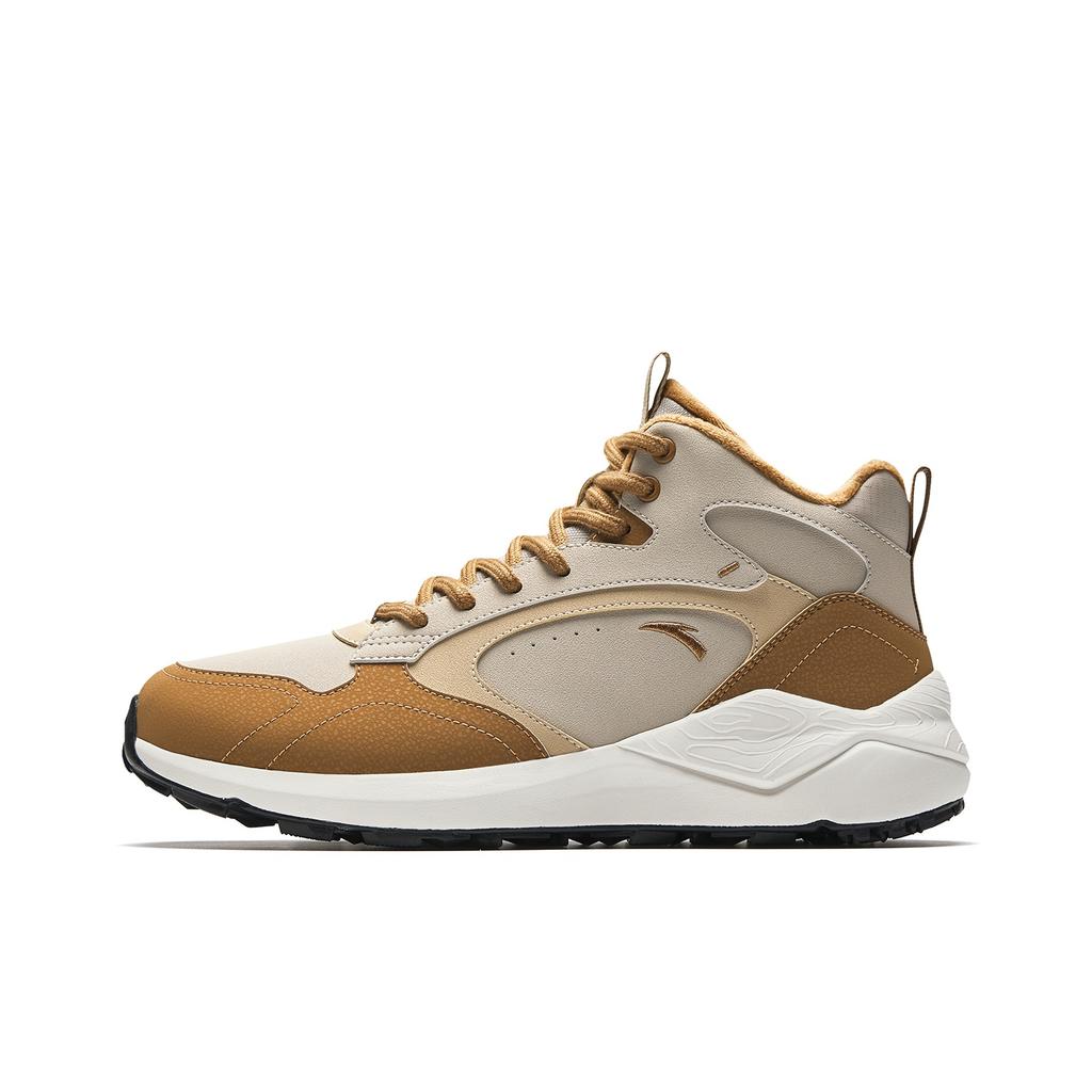 Anta Tazhou Synthetic Leather Fabric Cushioning Non-Slip Casual Fashion Men Sneaker Frost-Gray Bright-Tea-Brown Latte-Khaki 912548922-1