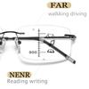 2021 Progressive Multifocal Memory Titanium Rimless Reading Glasses Men Smart Zoom Women Ultra-light Anti-blue Light Eyeglasses