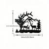 Metal Elk Bear Moose Mountain Forest Silhouette Metal Wall Art Rustic Cabin Outdoor Decor Set