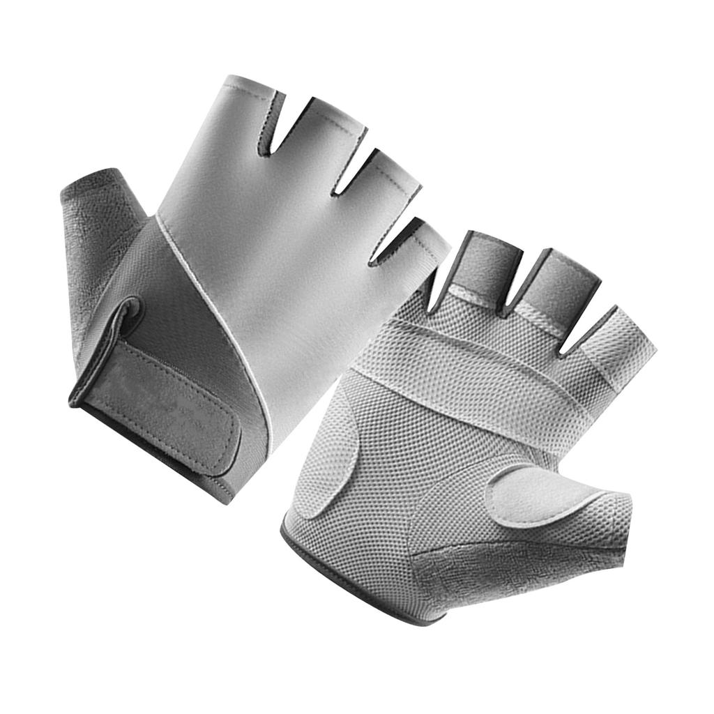 Half Finger Sports Gloves Polyester Unisex Anti Slip Breathable Sun Cycling Gloves for Workout Motorcycle Gym