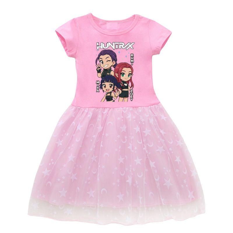 Children's Fashion Kpop Witch Hunt Group Tulle Dress Summer Girl Princess Dress