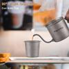 SOUUXIU Titan Kaffeekanne, 400ml, Schwanenhalsausguss, Klappgriff, Ultraleicht, Outdoor-freundlich, Tropfkessel, Geruchlos, mit Deckel