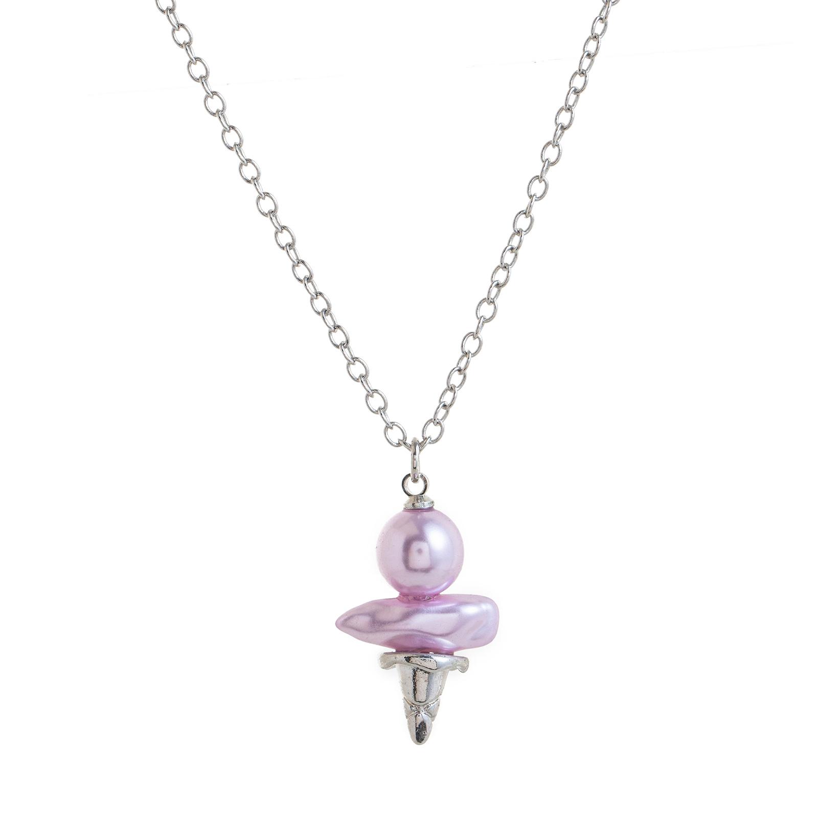 New pearl ice cream necklace, niche dly pendant necklace, collarbone chain, gold-plated