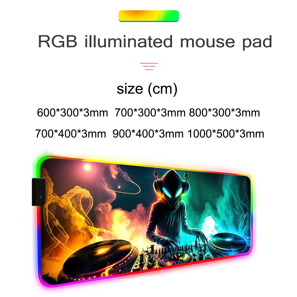 Musik DJ Mauspads RGB Gaming-Mauspads Große LED-Pads PC-Schreibtischmatten Leuchtende Mauspads Große Tastaturmatten Tischteppich mit Hintergrundbeleuchtung