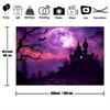 1Pcs Spooky Night Moonlight Castle Halloween Decoration Background Halloween Backdrop Decorations For Photo Studio Booth Party