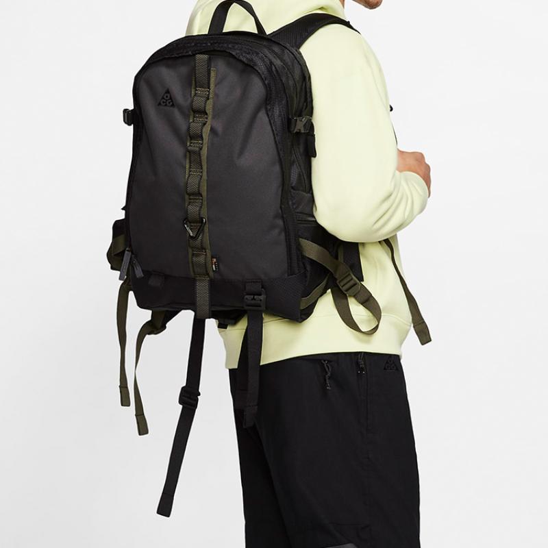 Nike Nylon Fabric Backpack Regular Unisex Black Gray Casual CK7510-010