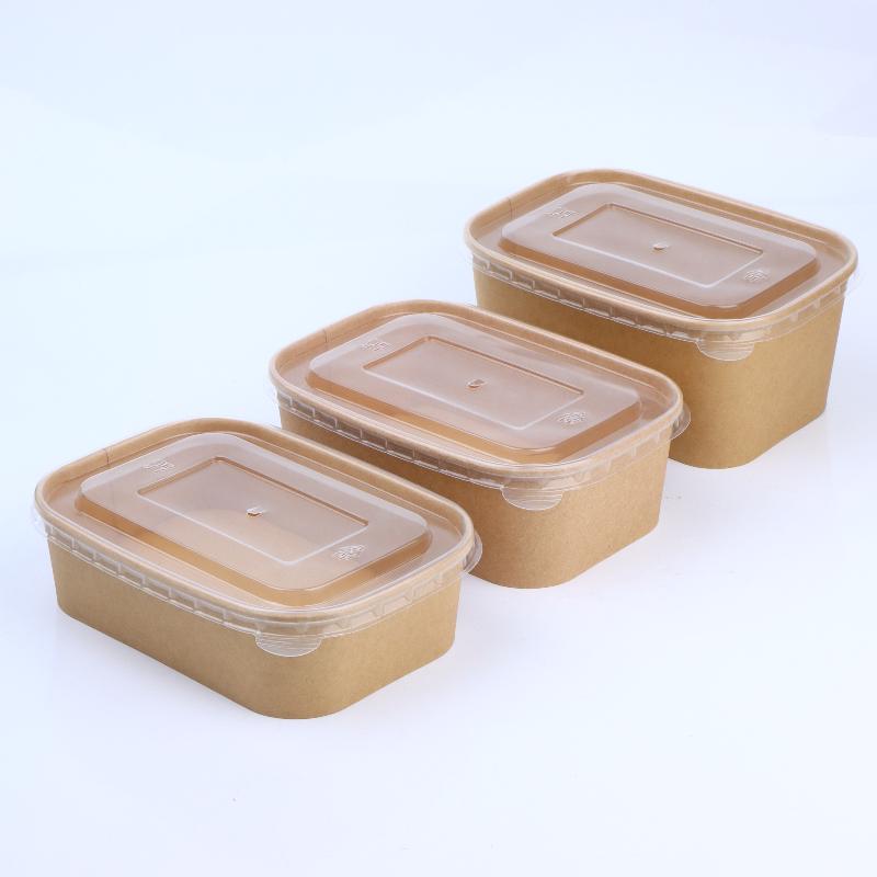 Disposable Square Kraft Paper Lunch Boxes 10 PCS Grease Proof Food Packing Boxes for Fast Food Takeout Daily Use