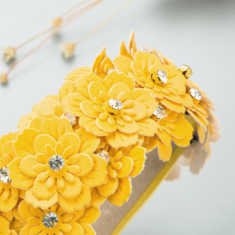Small Fresh Colored Flower Headwear Rhinestones Vintage Headband Women's Hair Accessories