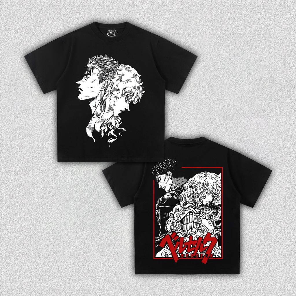 Classic Japanese Anime Berserk Griffith Femto T Shirt Men Women Oversizd Y2k Short Sleeved Streetwear Harajuku Female Male Clothing