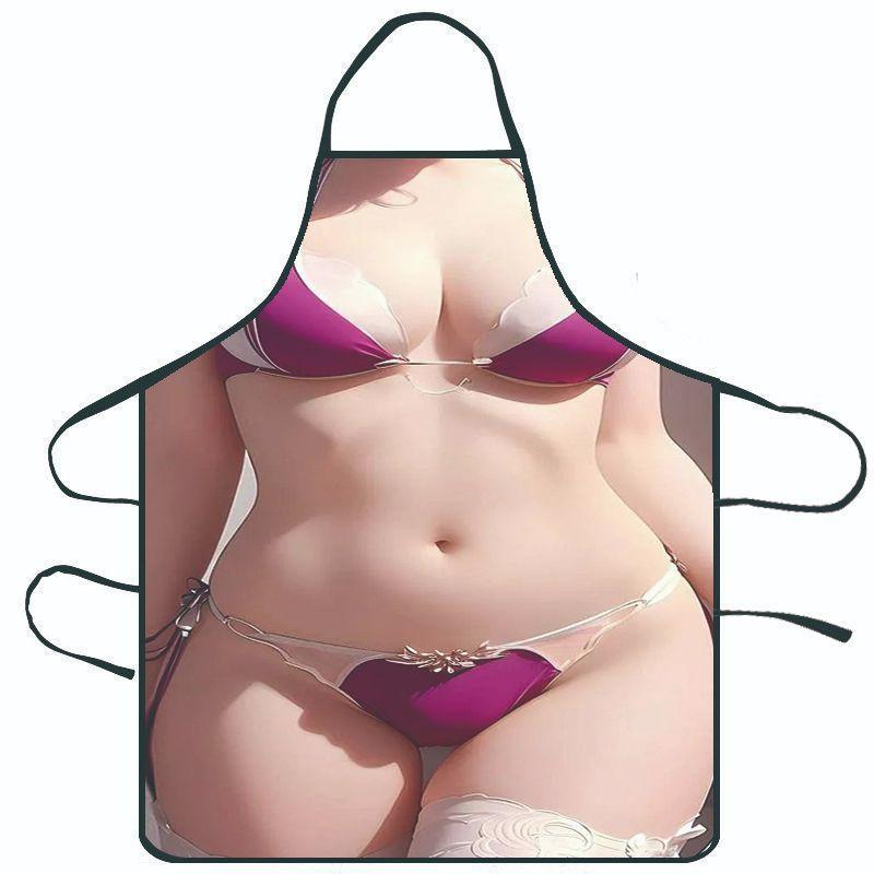 Creative Funny Character Print Waterproof Apron For Kitchen Cooking Home Use