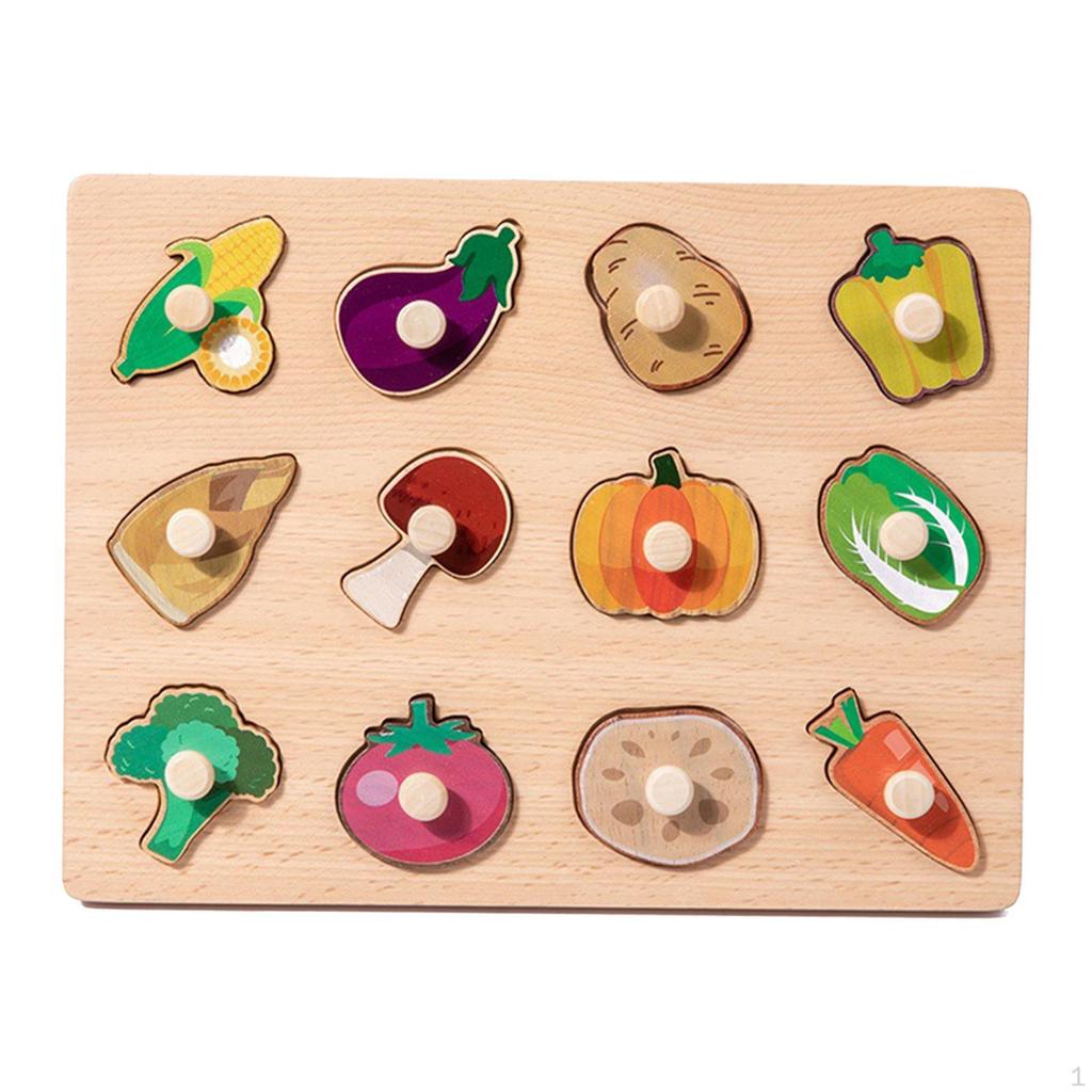 Holz Steckpuzzle Bildung Lernspielzeug Kognitive Farberkennung Form Zuordnungsbrett