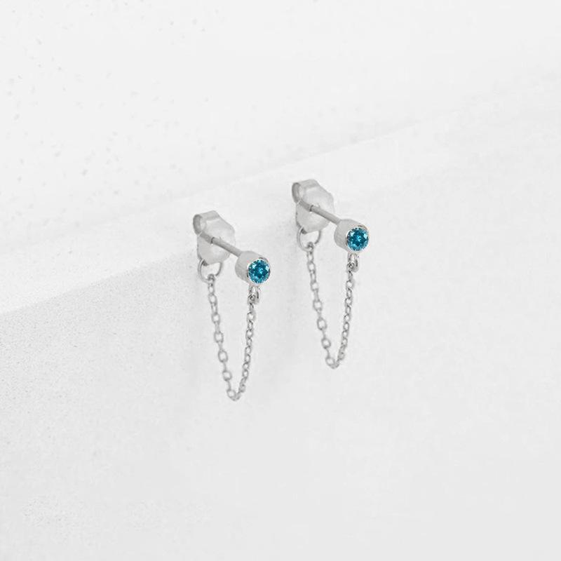 eManco Tassel Colorfast Rhinestone Earrings - European & American Light Luxury, Personalized & Versatile Studs