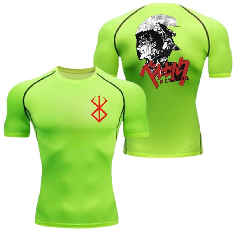 For Men Summer Athletic Compression T-Shirt Breathable Quick-Dry High-Elasticity Short Sleeve Tee with Bold Griffith Graphic Gym