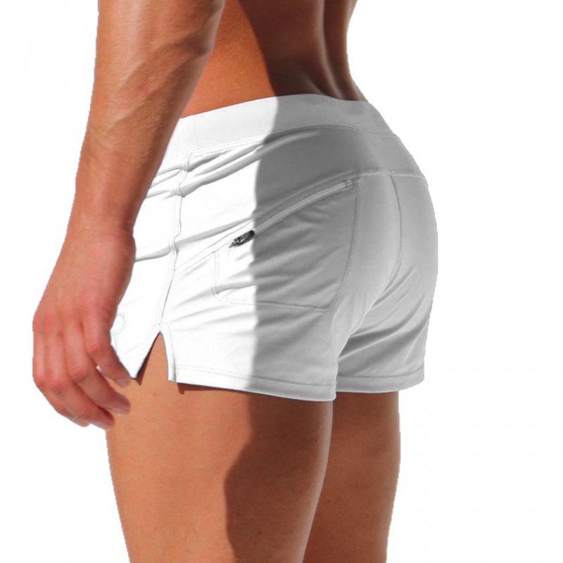 Men's Square Leg Swim Trunks with Back Pocket, European & American Style - In Stock