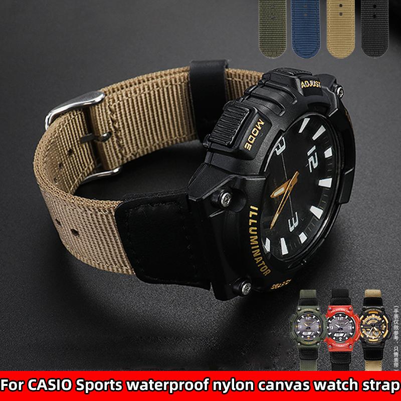 Per Casio AQ-S810W AEQ-110W MCW-200 cinturino da polso in tela di nylon sportivo 16mm 18mm cinturino per orologio cinturino da polso sportivo da uomo