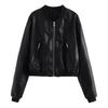 Women's Vintage Imitation Leather Bomber Jacket Coat Women's Style