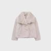 Women's Black Imitation Leather Lamb Wool Coat - Autumn/Winter 2024 Collection
