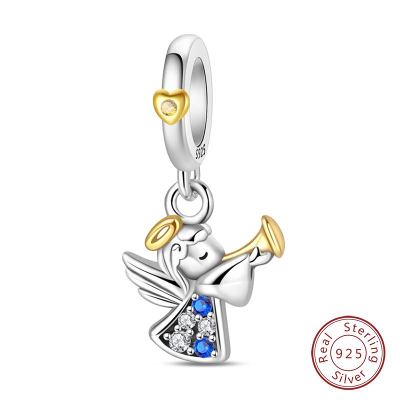 Original Copper Charm Beads Classic Cross Bible Guardian Angel Charms Pendants For Bracelet Diy Birthday Jewelry