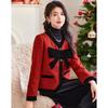 Women's Elegant Red Long Sleeve Short Coat