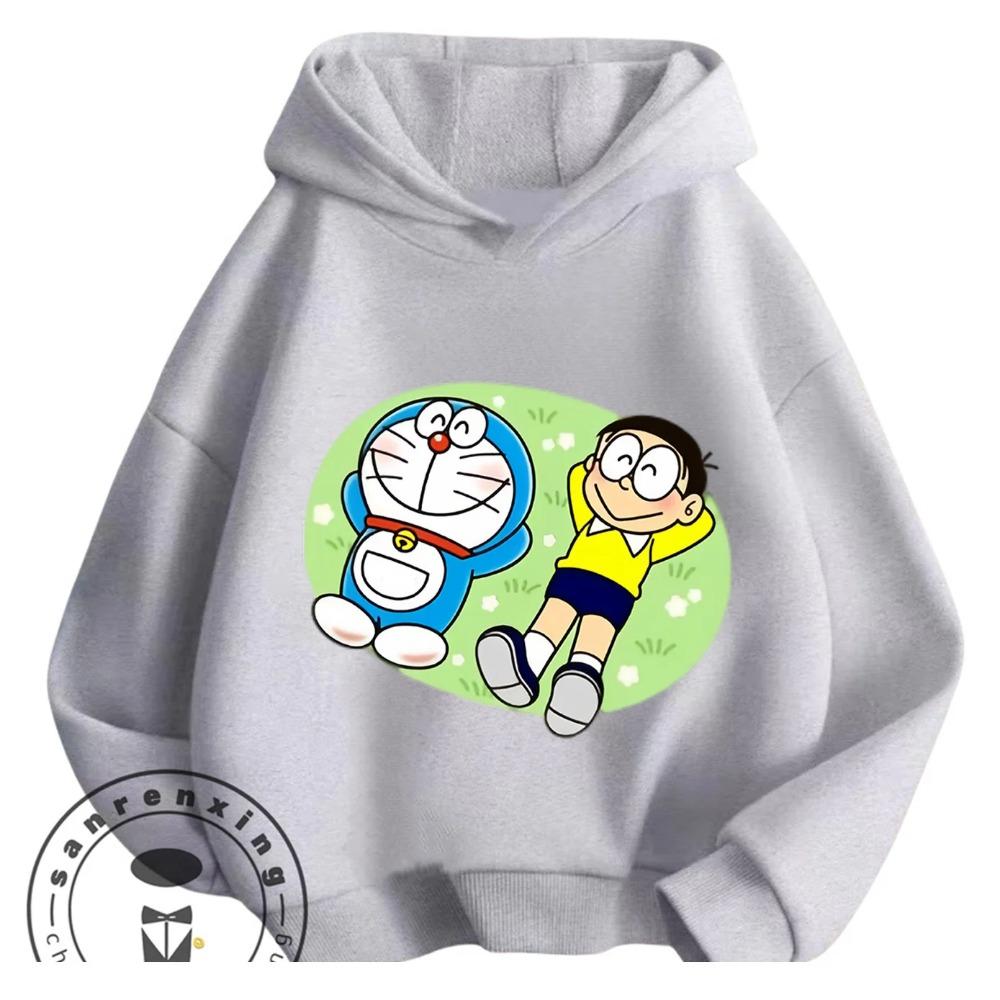 Boys Girls Casual Hoodie Doraemon Cartoon Fashion Streetwear Autumn Winter Outdoor Wear