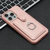 Leather With Cards Slot Phone Case For iPhone 16 15 14 13 12 Pro Max iPhone15 iPhone16 Plus Metal Ring Holder Wallet Back Cover
