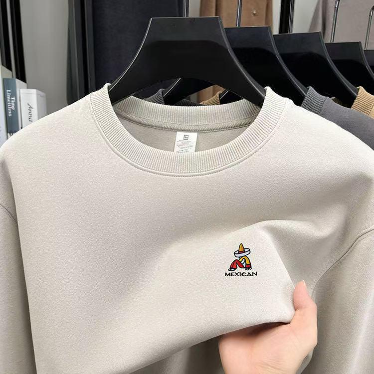 Herren-Sweatshirt mit Rundhalsausschnitt und Fleece-Futter – Warm, Locker und Vielseitig für Frühling, Herbst und Winter.