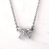1Pc Fashionable, Inlaid with Synthetic Zircon, Bow Necklace, Fashionable and Versatile