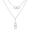 Серебряное колье с фианитами, вес изделия 3,87 гр (2208716)