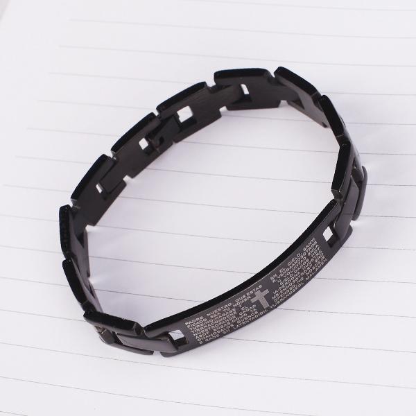Scripture Stainless Steel Bracelet for Men Black