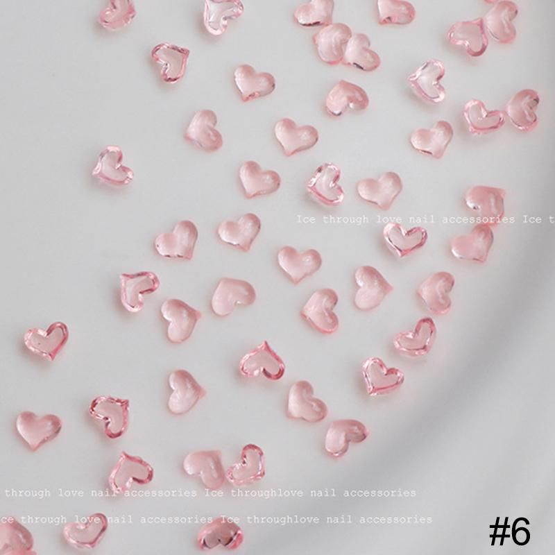 50 Stück Nailart-Dekoration Farbverlauf Liebesherzförmige Nailart-Accessoires